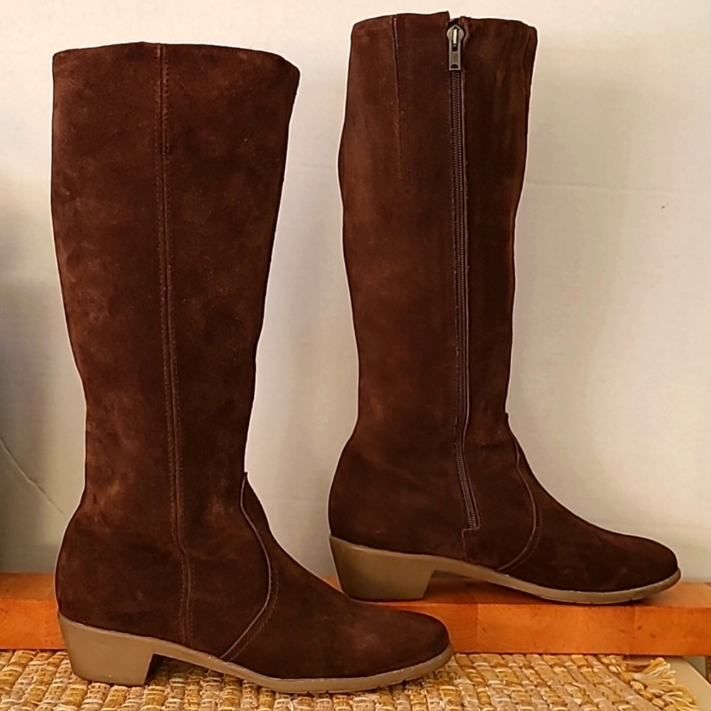 Morlands Fine Sheepskin Lined Suede Boots Handcrafted Made In England Sz9.5 Boho